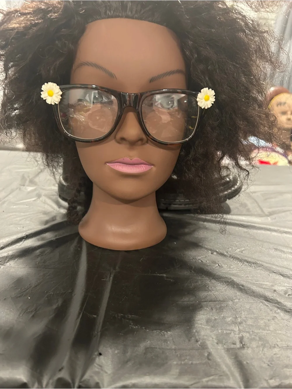 Daisy Accent Black Oversized Fashion Glasses - Unbranded clear lens ready